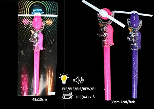 BG Moulin à Vent Lumineux et Sonore Licorne Mix 39 cm Hüte, Masken und Zubehör für Partys (B15209) von BG