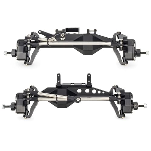 Aluminium 4WS Offset Portal Achse Set Mit Servo Halterung for 1/10 4 Rad Lenkung for LCG(Front Rear Black) von BGDIEAKIN