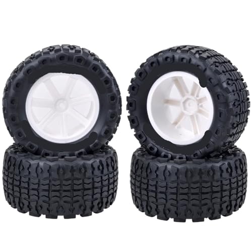 BGDIEAKIN 4 stücke Desert Truck Räder Reifen 110MM 112MM RC Gummireifen Reifen Felgenräder Reifen 12mm Hub Hex for RC 1/10 Auto Off Road(10055) von BGDIEAKIN