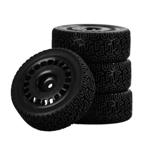 BGDIEAKIN 4-teiliges 1/10 Rallye-Reifenset, 68 mm Gummireifen, geeignet for Tam-iya Xv-02 Xv-01 und Ptg-2 Fernbedienungsauto-Rad-Upgrade-Zubehör(Zwart) von BGDIEAKIN