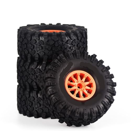 BGDIEAKIN 4-teiliges 2,2-Zoll-Metallrad-Reifenset, geeignet for 1/8 for große Rhi-no/Yk4072/4073/Crossrc-Kletterauto-Upgrade-Teile(Orange) von BGDIEAKIN