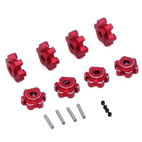 BGDIEAKIN Rc 1/10 Metall-Radnaben-Upgrade-Teile 17 mm Spline Sechskant-Radachse passend for hochfestes Anti-Rutsch-Modifikationskit(Rood) von BGDIEAKIN