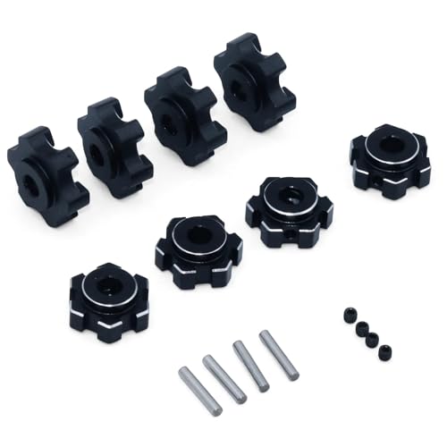BGDIEAKIN Rc 1/10 Metall-Radnaben-Upgrade-Teile 17 mm Spline Sechskant-Radachse passend for hochfestes Anti-Rutsch-Modifikationskit(Zwart) von BGDIEAKIN