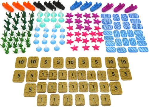 BGExpansions – Komplettes Premium-Paket für Underwater Cities™ | 147 detaillierte 3D-Token | Ressourcen, U-Boote und Credits | Kompatible Komponenten und Vollfarbe von BG Expansions