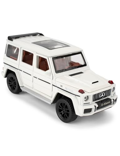 BGHSCA 1/32 Skala Automodell für Benz G63 AMG Diecast Spielzeugauto, sammelbares Zinklegierung zurückziehen Automodell mit Ton und Licht für Erwachsene Jungen Mädchen 3 4 5 6 7 8（Weiß） von BGHSCA