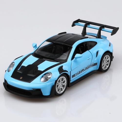 BGHSCA 1/36 Maßstab Porsche 911 GT3 RS Auto Modelle, Sammlerstücke Diecast Pull Back Fahrzeuge Porsche 911 GT3 RS Spielzeugauto Geschenke für Jungen Mädchen (Blau) von BGHSCA