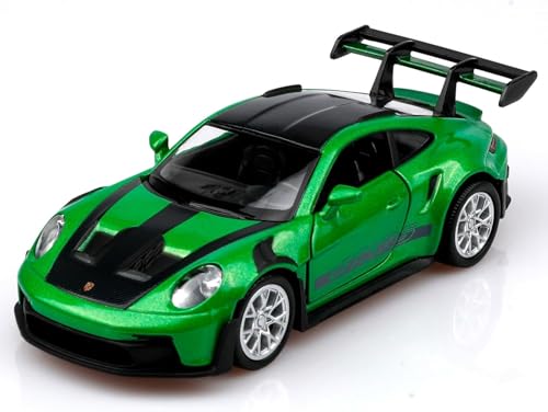 BGHSCA 1/36 Maßstab Porsche 911 GT3 RS Auto Modelle, Sammlerstücke Diecast Pull Back Fahrzeuge Porsche 911 GT3 RS Spielzeugauto Geschenke für Jungen Mädchen (Grün) von BGHSCA