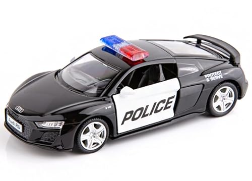 BGHSCA 1/36 Skala Audi R8 Diecast Modell Auto, Zinklegierung Ziehen Sie zurück Fahrzeuge Spielzeug Auto mit Klang und Licht für Kinder Erwachsene Geschenk Polizeiauto BGHSCA 1/36 Skala Audi R8 Diecast Modell Auto, Zinklegierung Ziehen Sie zurück Fahrzeuge Spielzeug Auto mit Klang und Licht für Kinder Erwachsene Geschenk Polizeiauto von BGHSCA