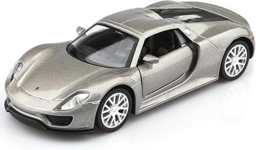 BGHSCA 1/36 Skala Porsche 918 Diecast Modell Auto, Zinklegierung Ziehen Sie zurück Fahrzeuge Spielzeug Auto mit Klang und Licht für Kinder Erwachsene Geschenk Grau BGHSCA 1/36 Skala Porsche 918 Diecast Modell Auto, Zinklegierung Ziehen Sie zurück Fahrzeuge Spielzeug Auto mit Klang und Licht für Kinder Erwachsene Geschenk Grau von BGHSCA