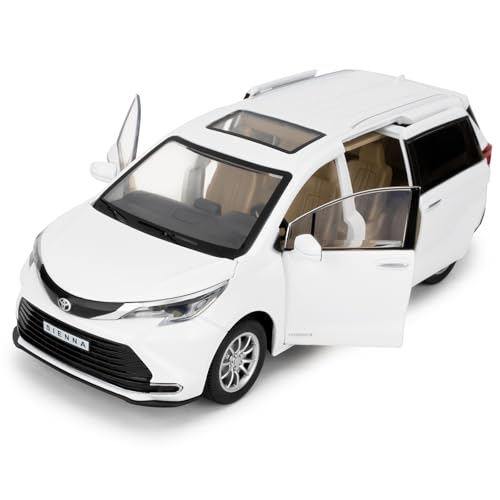 BGHSCA 1:24 Sienna Auto Modell, Legierung Pull Back Diecast Spielzeug Auto mit Ton und Licht, Sammlung Modell Auto für Kinder Jungen Mädchen und Erwachsene, Geschenk Weiß BGHSCA 1:24 Sienna Auto Modell, Legierung Pull Back Diecast Spielzeug Auto mit Ton und Licht, Sammlung Modell Auto für Kinder Jungen Mädchen und Erwachsene, Geschenk Weiß von BGHSCA