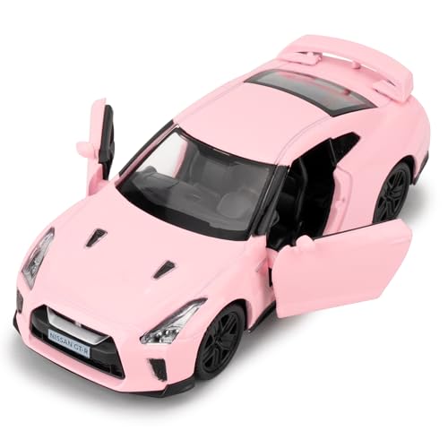 BGHSCA 1:36 Maßstab Nissan GTR R35 Diecast Supercar Auto Modelle Spielzeug, Zinklegierung Pull Back Fahrzeuge Nissan GTR Spielzeugautos für Jungen Mädchen Geschenk (Rosa) von BGHSCA