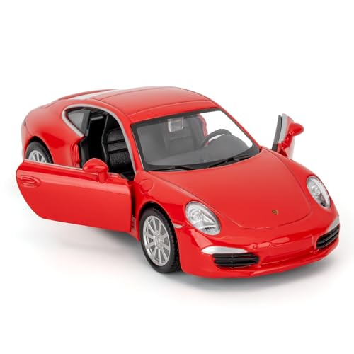 BGHSCA 1:36 Porsche 911 Spielzeugmodellauto mit Rückzugfunktion, Sammlerstück aus Metalllegierung（Rot） von BGHSCA