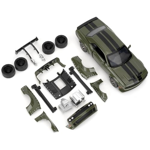 BGHSCA 1:36 Zusammengebautes Automodell für 2022 Dodge Challenger SRT Hellcat Diecast Spielzeug, DIY Zinklegierung Fahrzeug Spielzeug Kit pädagogische Bauklötze Spielzeug für Kinder (Grün) von BGHSCA