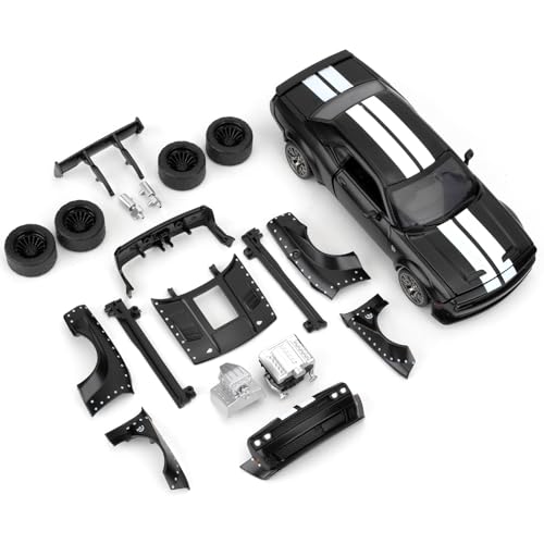 BGHSCA 1:36 Zusammengebautes Automodell für 2022 Dodge Challenger SRT Hellcat Diecast Spielzeug, DIY Zinklegierung Fahrzeug Spielzeug Kit pädagogische Bauklötze Spielzeug für Kinder (schwarz) von BGHSCA