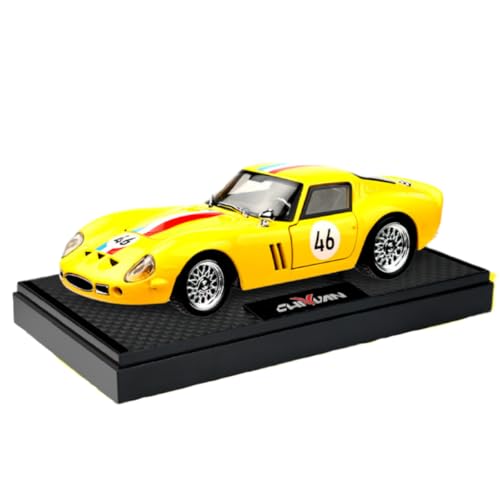 BGHSCA Kompatibel für 1:32 Ferrari Diecast Modelle Autos, Zink Legierung Pull Back 250GTO Spielzeug Auto Fahrzeuge mit Lichtern und Klängen für Dekoration Erwachsene Jungen Mädchen (Gelb) von BGHSCA