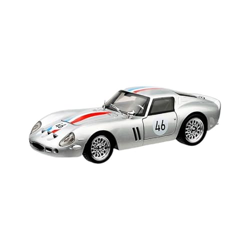 BGHSCA Kompatibel für 1:32 Ferrari Diecast Modelle Autos, Zink Legierung Pull Back 250GTO Spielzeug Auto Fahrzeuge mit Lichtern und Klängen für Dekoration Erwachsene Jungen Mädchen (Silber) von BGHSCA