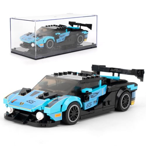 BGHSCA Lamborghini Auto-Spielzeug-Baukästen mit Acryl-Vitrine, Sammelbare Modellauto-Spielzeug Bauklötze 27065, Modellauto-Bauklötze für Kinder ab 8 Jahren (383 Teile) von BGHSCA