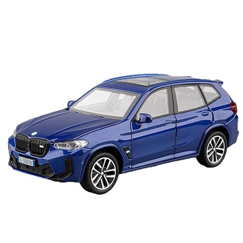 BGHSCA Spielzeugauto Kompatibel für 1:32 BMW X3M Modellauto, Pull Back Diecast Collectible Car mit Geräuschen & Lichter für Kinder Jungen Mädchen und Erwachsene, Geschenk Blau BGHSCA Spielzeugauto Kompatibel für 1:32 BMW X3M Modellauto, Pull Back Diecast Collectible Car mit Geräuschen & Lichter für Kinder Jungen Mädchen und Erwachsene, Geschenk Blau von BGHSCA