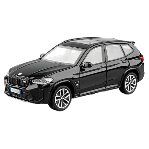 BGHSCA Spielzeugauto Kompatibel für 1:32 BMW X3M Modellauto, Pull Back Diecast Collectible Car mit Geräuschen ＆ Lichter für Kinder Jungen Mädchen und Erwachsene, Geschenk Schwarz von BGHSCA