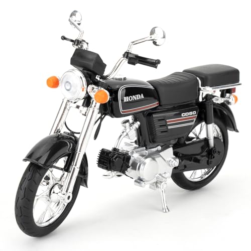 BGHSCA kompatibel für 1:10 Honda Motorrad Modell, Sammlung Motorrad Modell mit Lichtern und Klängen, Diecast Spielzeug Motorräder für 3+ Kinder (Schwarz) von BGHSCA