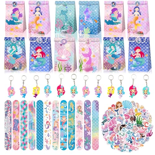 BGNXHYB 86Pcs Meerjungfrau Party Mitgebsel Set, Mermaid Geschenktüten Schlüsselanhänger Schnapparmband Aufkleber, Kindergeburtstag Give Aways, Geburtstag Deko für Mädchen Jungen Party Gastgeschenke BGNXHYB 86Pcs Meerjungfrau Party Mitgebsel Set, Mermaid Geschenktüten Schlüsselanhänger Schnapparmband Aufkleber, Kindergeburtstag Give Aways, Geburtstag Deko für Mädchen Jungen Party Gastgeschenke von BGNXHYB