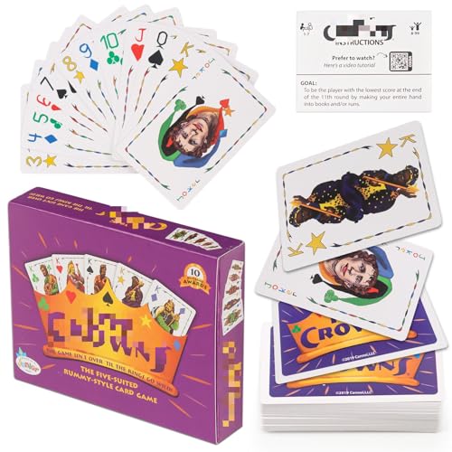 BGNXHYB Fünf Kronen Kartenspiel, Familien Brettspiele, für 1-7 Poker Brettspiel, Junge Essentielle Kartenspiele, Pokerkarten, für Familien Partys und Gesellige Abende (Englische Version) von BGNXHYB