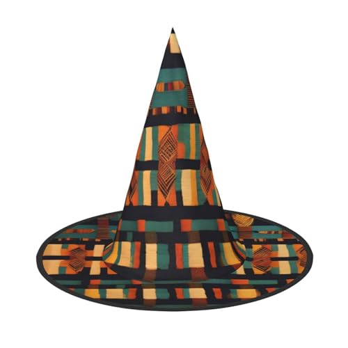 BGSHJVF Afrikanischer klassischer gewebter Druck Halloween Hexe Hut Cosplay Caps Halloween Dekoration Kostüm Zubehör für Halloween Party von BGSHJVF
