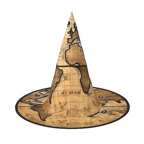 BGSHJVF Alte Karte Welt Lob Druck Halloween Hexe Hut Cosplay Caps Halloween Dekoration Kostüm Zubehör für Halloween Party BGSHJVF Alte Karte Welt Lob Druck Halloween Hexe Hut Cosplay Caps Halloween Dekoration Kostüm Zubehör für Halloween Party von BGSHJVF