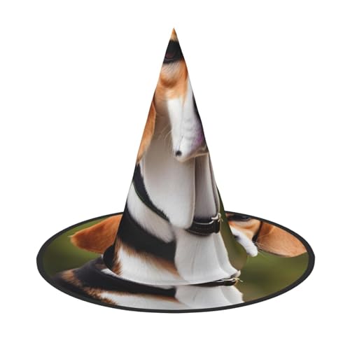 BGSHJVF Beagle Hund Hexenhut Halloween Cosplay Halloween Party Halloween Kostüm Zubehör von BGSHJVF