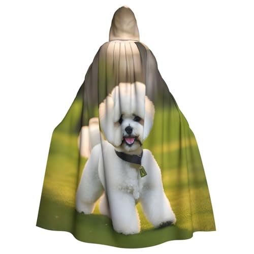 BGSHJVF Bichon Frise Hund auf dem Rasen Halloween-Kostüm gedruckt Mantel für alle, große Größe Kapuze Mantel für Erwachsene für Partys, Maskerade BGSHJVF Bichon Frise Hund auf dem Rasen Halloween-Kostüm gedruckt Mantel für alle, große Größe Kapuze Mantel für Erwachsene für Partys, Maskerade von BGSHJVF
