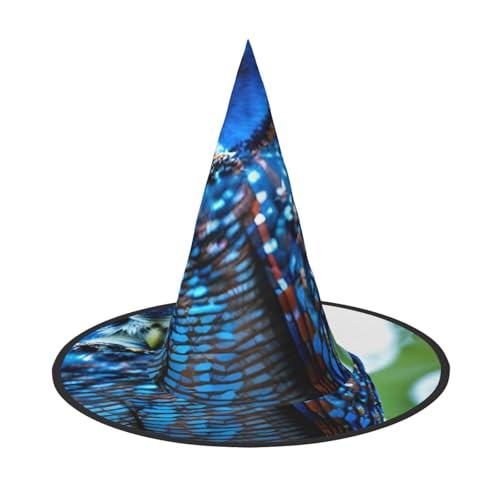 BGSHJVF Blauer Hexenhut Eule Druck Halloween Cosplay Halloween Dekoration Party Kostüm Zubehör BGSHJVF Blauer Hexenhut Eule Druck Halloween Cosplay Halloween Dekoration Party Kostüm Zubehör von BGSHJVF