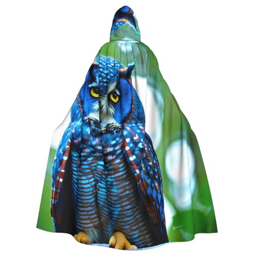 BGSHJVF Blue Eulendruck Halloween Kostüm Umhang für alle, übergroße Mantel mit Kapuze für Erwachsene, für Party, Kostümball BGSHJVF Blue Eulendruck Halloween Kostüm Umhang für alle, übergroße Mantel mit Kapuze für Erwachsene, für Party, Kostümball von BGSHJVF