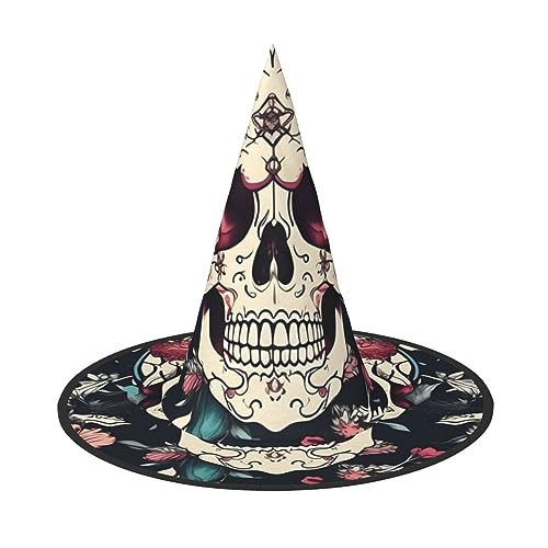 BGSHJVF Blumen Schädel Dekorative Muster Druck Halloween Hexe Hut Cosplay Caps Halloween Dekoration Kostüm Zubehör für Partei BGSHJVF Blumen Schädel Dekorative Muster Druck Halloween Hexe Hut Cosplay Caps Halloween Dekoration Kostüm Zubehör für Partei von BGSHJVF