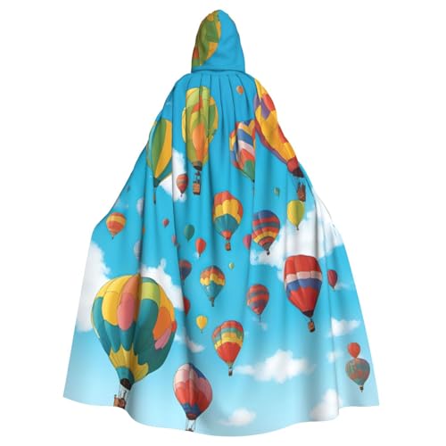 BGSHJVF Bunte Ballons blauer Himmel Druck Halloween Kostüm Umhang für alle Erwachsenen große Größe Kapuze Umhang für Party und Balls Maskerade BGSHJVF Bunte Ballons blauer Himmel Druck Halloween Kostüm Umhang für alle Erwachsenen große Größe Kapuze Umhang für Party und Balls Maskerade von BGSHJVF
