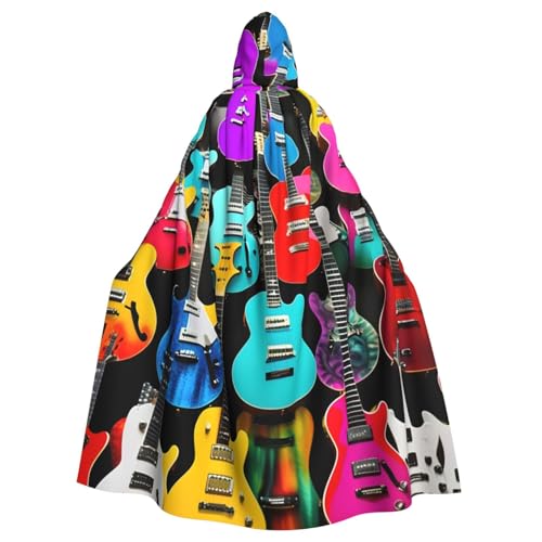 BGSHJVF Bunte Gitarren Druck Halloween Kostüm Umhang für alle, große Größe Kapuze Umhang für Erwachsene Party Maskerade Ballen BGSHJVF Bunte Gitarren Druck Halloween Kostüm Umhang für alle, große Größe Kapuze Umhang für Erwachsene Party Maskerade Ballen von BGSHJVF
