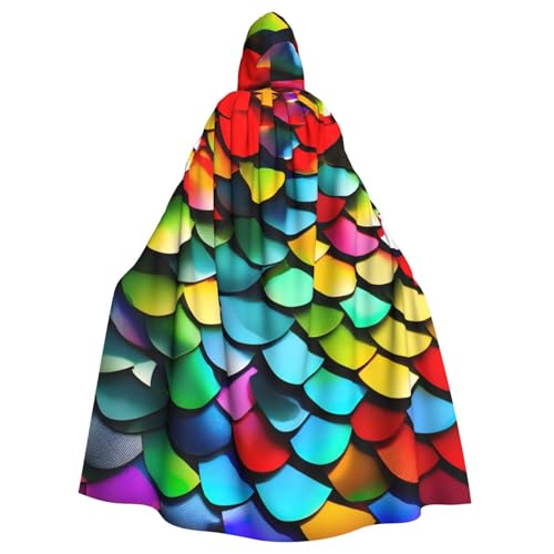 BGSHJVF Bunte Regenbogen-Druck Halloween-Kostüm Umhang für alle, übergroßen Mantel mit Kapuze für Erwachsene, Kostümpartys BGSHJVF Bunte Regenbogen-Druck Halloween-Kostüm Umhang für alle, übergroßen Mantel mit Kapuze für Erwachsene, Kostümpartys von BGSHJVF