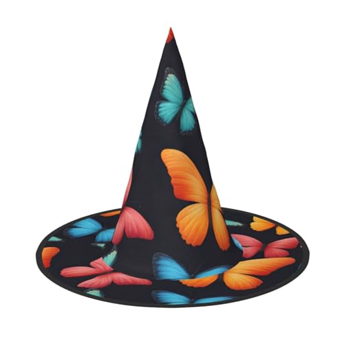 BGSHJVF Bunte Schmetterling Print Halloween Hexe Hut Cosplay Caps Halloween Dekoration Kostüm Zubehör für Halloween Party BGSHJVF Bunte Schmetterling Print Halloween Hexe Hut Cosplay Caps Halloween Dekoration Kostüm Zubehör für Halloween Party von BGSHJVF
