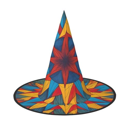 BGSHJVF Bunte Sterne Hexenhut Halloween Cosplay Halloween Dekoration Party Kostüm Zubehör BGSHJVF Bunte Sterne Hexenhut Halloween Cosplay Halloween Dekoration Party Kostüm Zubehör von BGSHJVF