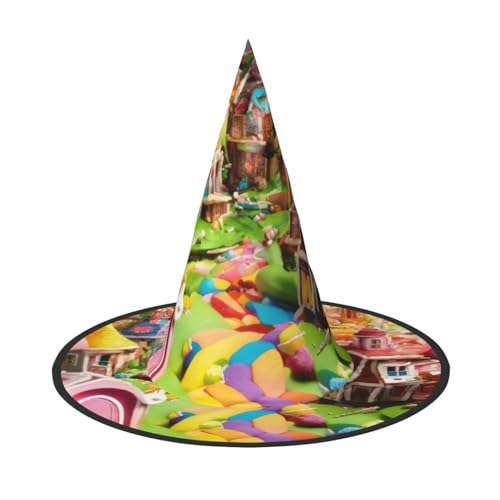 BGSHJVF Candy Land Print Halloween Hexenhut Cosplay Caps Halloween Dekoration Kostüm Zubehör für Halloween Party BGSHJVF Candy Land Print Halloween Hexenhut Cosplay Caps Halloween Dekoration Kostüm Zubehör für Halloween Party von BGSHJVF