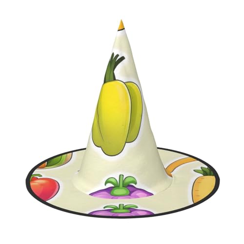 BGSHJVF Cartoon Gemüse Obst Druck Halloween Hexe Hut Cosplay Caps Halloween Dekoration Kostüm Zubehör für Party BGSHJVF Cartoon Gemüse Obst Druck Halloween Hexe Hut Cosplay Caps Halloween Dekoration Kostüm Zubehör für Party von BGSHJVF