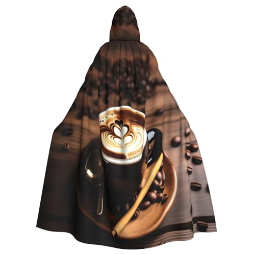 BGSHJVF Delicious Halloween-Baum mit Herz und Kaffee Druck für alle, übergroßen Mantel mit Kapuze für Erwachsene, für Party, Maskerade Ballen von BGSHJVF