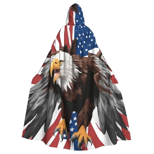 BGSHJVF Eagle gedruckt amerikanische Flagge Halloween Kostüm Umhang, großer Mantel, Cosplay für Erwachsene, Party, Tanzen, Maskerade BGSHJVF Eagle gedruckt amerikanische Flagge Halloween Kostüm Umhang, großer Mantel, Cosplay für Erwachsene, Party, Tanzen, Maskerade von BGSHJVF