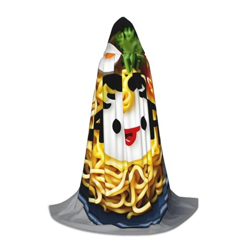 BGSHJVF Eierbecher, Nudel-Ramen-Druck, Kapuzenumhang für Herren, Zauberer, Vampir und Halloween-Kostüme, für Rollenspiele und Partys von BGSHJVF
