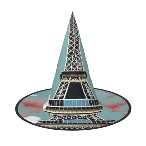 BGSHJVF Eiffelturm Druck Halloween Hexe Hut Cosplay Caps Halloween Dekoration Kostüm Zubehör für Halloween Party BGSHJVF Eiffelturm Druck Halloween Hexe Hut Cosplay Caps Halloween Dekoration Kostüm Zubehör für Halloween Party von BGSHJVF