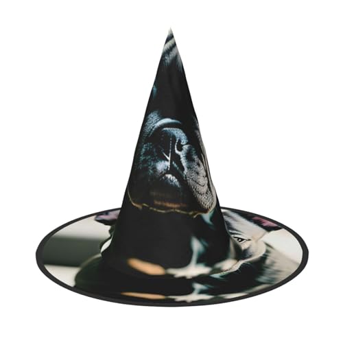 BGSHJVF Entzückende Französisch Bulldogge Druck Halloween Hexe Hut Cosplay Caps Halloween Dekoration Kostüm Zubehör für Halloween Party BGSHJVF Entzückende Französisch Bulldogge Druck Halloween Hexe Hut Cosplay Caps Halloween Dekoration Kostüm Zubehör für Halloween Party von BGSHJVF