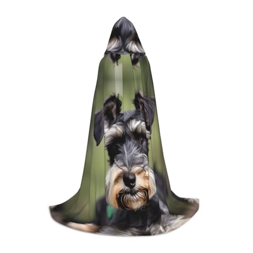BGSHJVF Entzückender Kapuzenumhang mit Schnauzer-Aufdruck für Herren, Zauberer, Vampir und Halloween-Kostüme, für Rollenspiele und Partys BGSHJVF Entzückender Kapuzenumhang mit Schnauzer-Aufdruck für Herren, Zauberer, Vampir und Halloween-Kostüme, für Rollenspiele und Partys von BGSHJVF