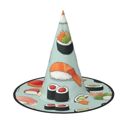 BGSHJVF Exquisite Sushit-Druck Hexenhut für Halloween Cosplay Halloween Dekoration Kostüm Partyzubehör BGSHJVF Exquisite Sushit-Druck Hexenhut für Halloween Cosplay Halloween Dekoration Kostüm Partyzubehör von BGSHJVF