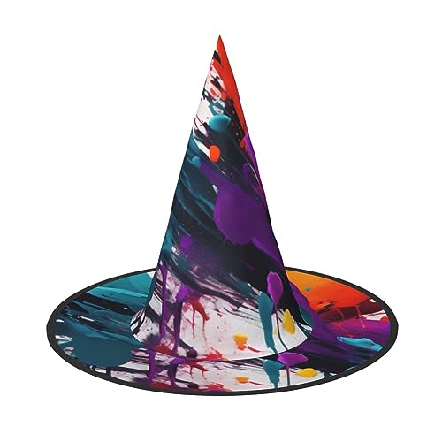 BGSHJVF Farbspritzer-Druck, Halloween-Hexenhut, Cosplay, Halloween-Dekoration, Kostümzubehör für Halloween-Party BGSHJVF Farbspritzer-Druck, Halloween-Hexenhut, Cosplay, Halloween-Dekoration, Kostümzubehör für Halloween-Party von BGSHJVF
