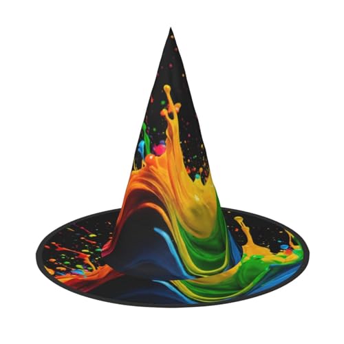 BGSHJVF Farbspritzer Hintergrund Druck Halloween Hexe Hut Cosplay Caps Halloween Dekoration Kostüm Zubehör für Halloween Party BGSHJVF Farbspritzer Hintergrund Druck Halloween Hexe Hut Cosplay Caps Halloween Dekoration Kostüm Zubehör für Halloween Party von BGSHJVF