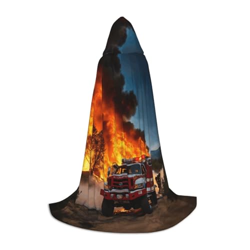 BGSHJVF Feuerwehrmann Feuerwehrmann mit Kapuze für Herren, Zauberer, Vampir und Halloween-Kostüme, für Rollenspiele und Partys BGSHJVF Feuerwehrmann Feuerwehrmann mit Kapuze für Herren, Zauberer, Vampir und Halloween-Kostüme, für Rollenspiele und Partys von BGSHJVF